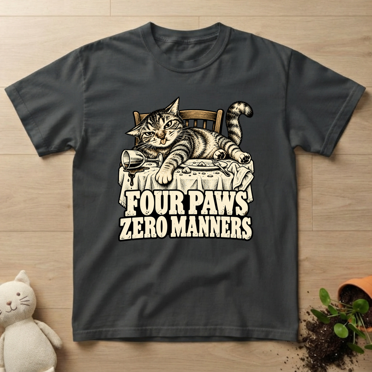 Four Paws. Zero Manners T-shirt
