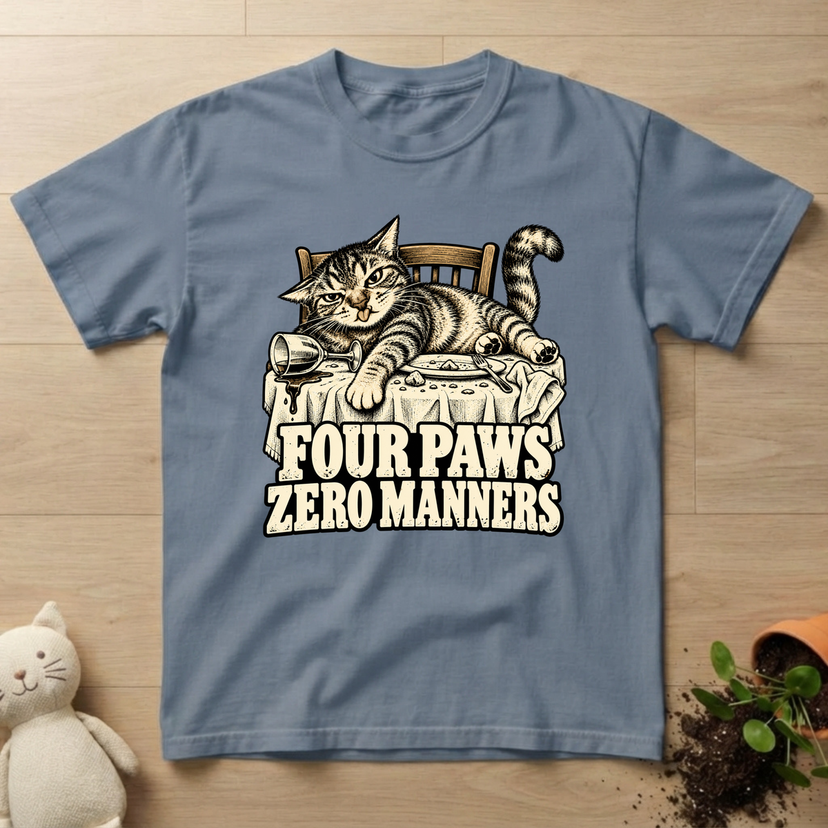 Four Paws. Zero Manners T-shirt