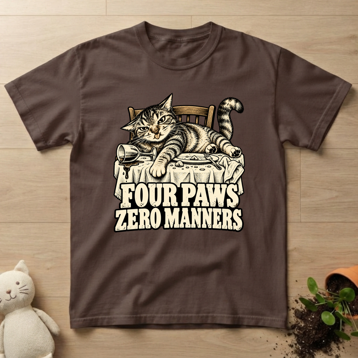 Four Paws. Zero Manners T-shirt