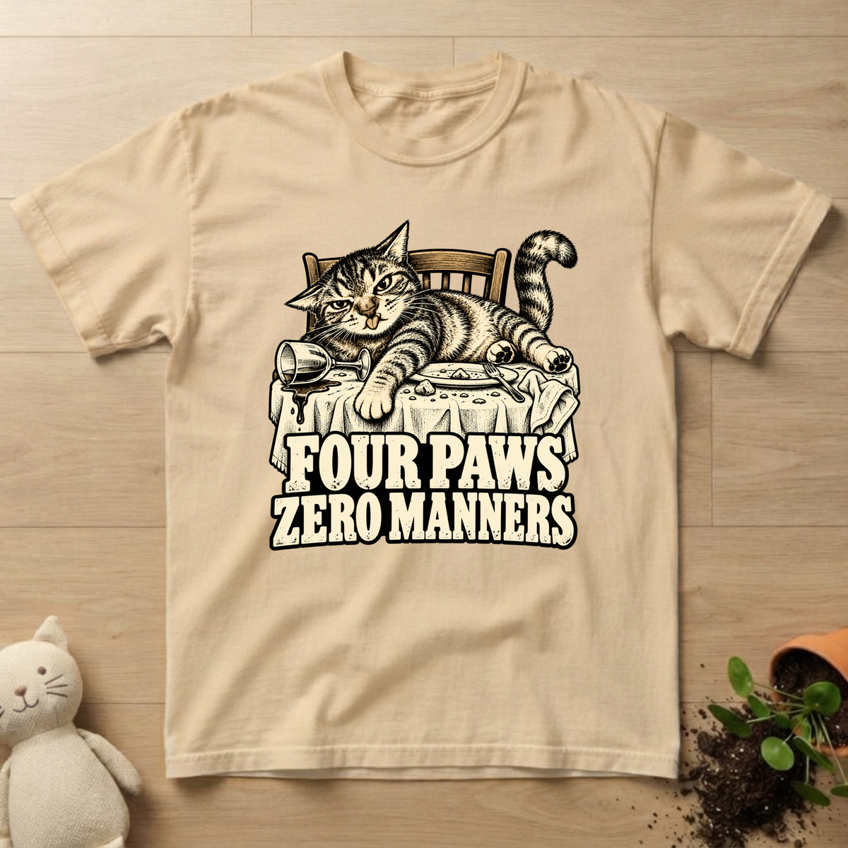 Four Paws. Zero Manners T-shirt
