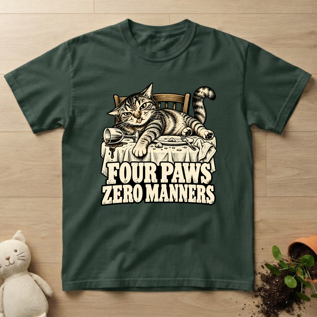 Four Paws. Zero Manners T-shirt