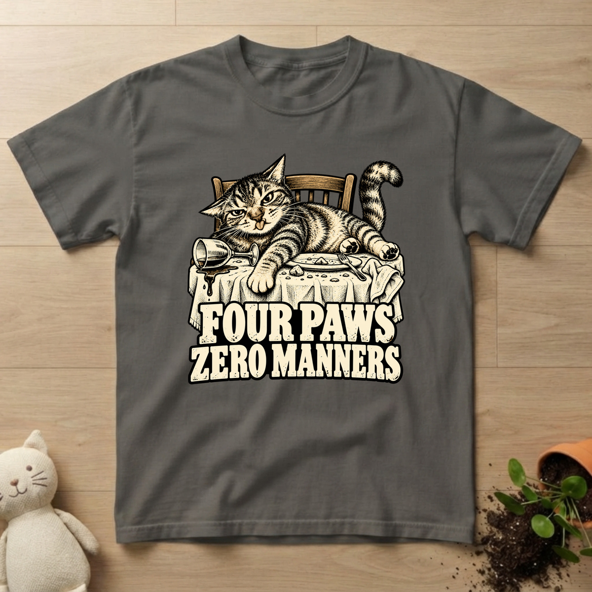 Four Paws. Zero Manners T-shirt
