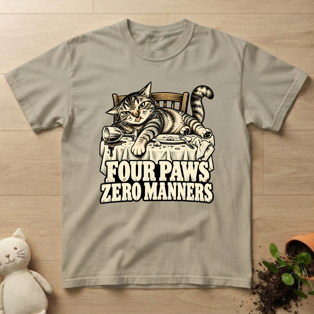 Four Paws. Zero Manners T-shirt