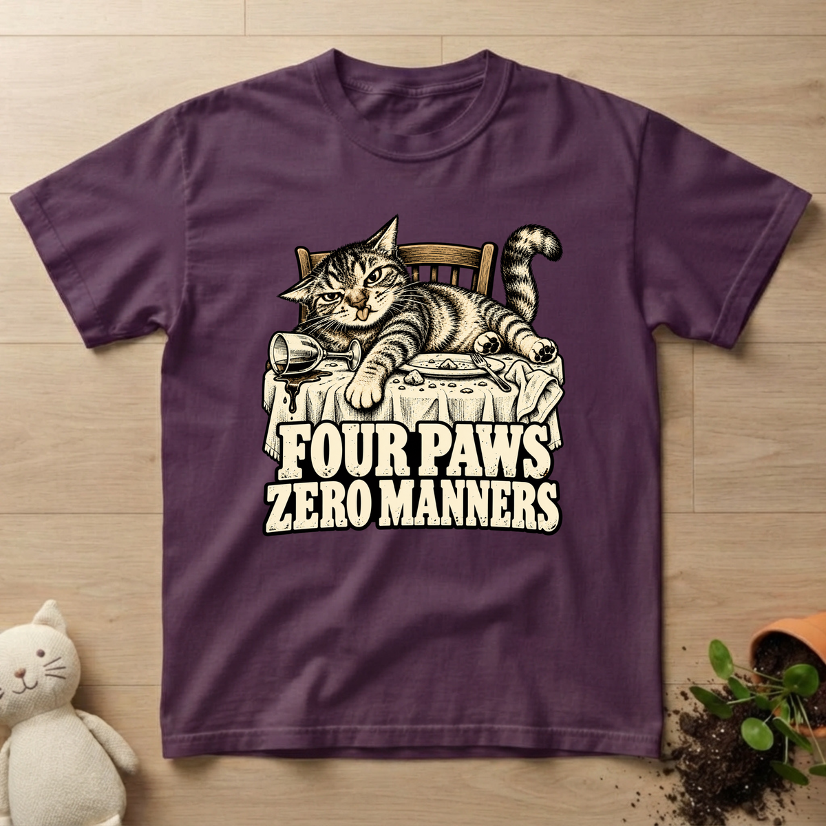 Four Paws. Zero Manners T-shirt